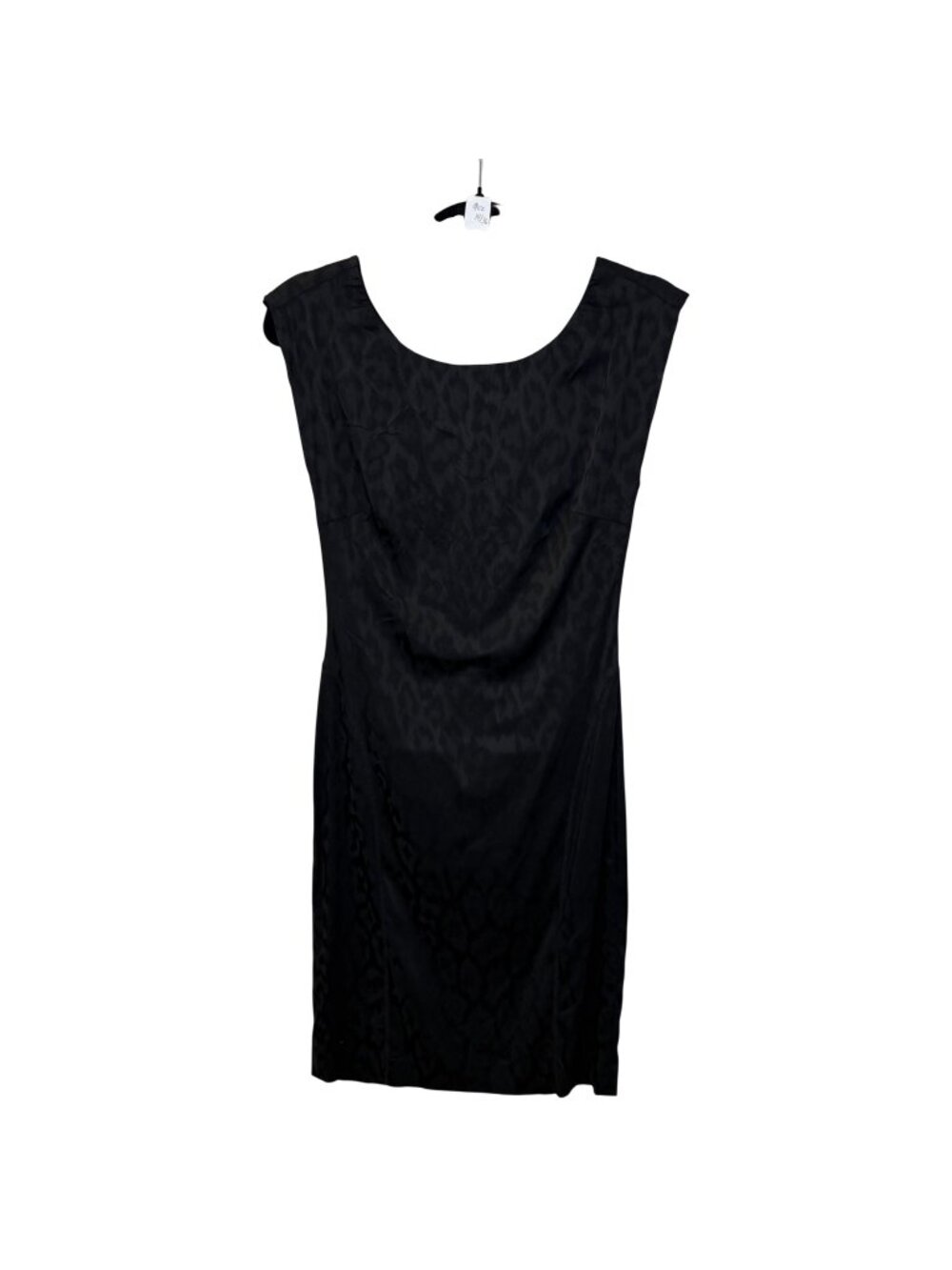 Betsey Johnson Black Leopard Jacquard Peplum Sheath Dress Womens Size 4 Cocktail